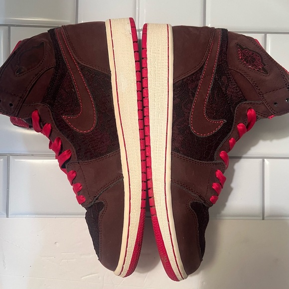Jordan Red and Brown High-Top Sneakers - Picture 4 of 9